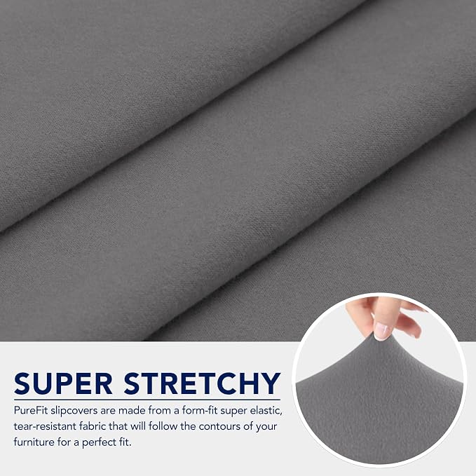 PureFit 100% Dual Waterproof Couch Cover Slipcovers for Couches and Sofas - Stretch Non Slip Fleece Sofa Covers Washable, Leakproof Furniture Protector for Kids, Pets, Dog (Loveseat, Light Gray)