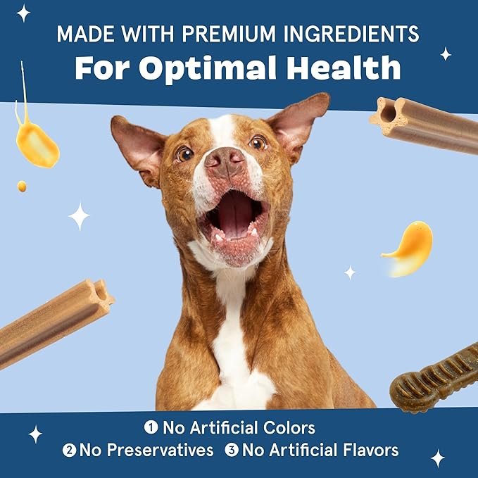 Barkbox Bright Original Dog Dental Chew Sticks Plaque and Tartar Cleaning, Large Breeds, 2X 15 Count Bags - (30 Chews)