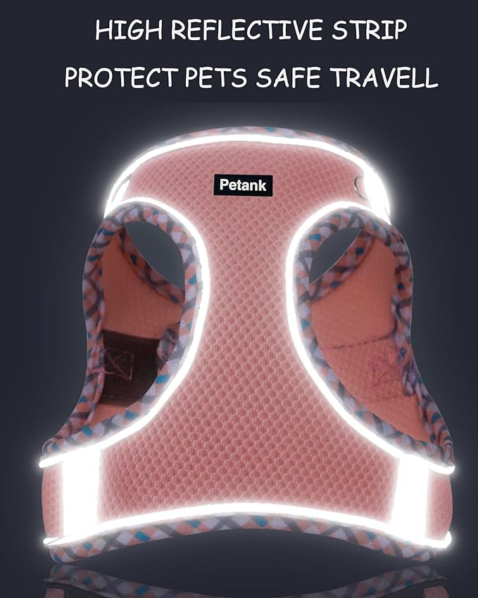 Petank Dog Harness for Small Medium Dogs No Pull, Puppy Harness and Leash Set, Step in Dog Harness for Walking, Running, Training (Purple, L)