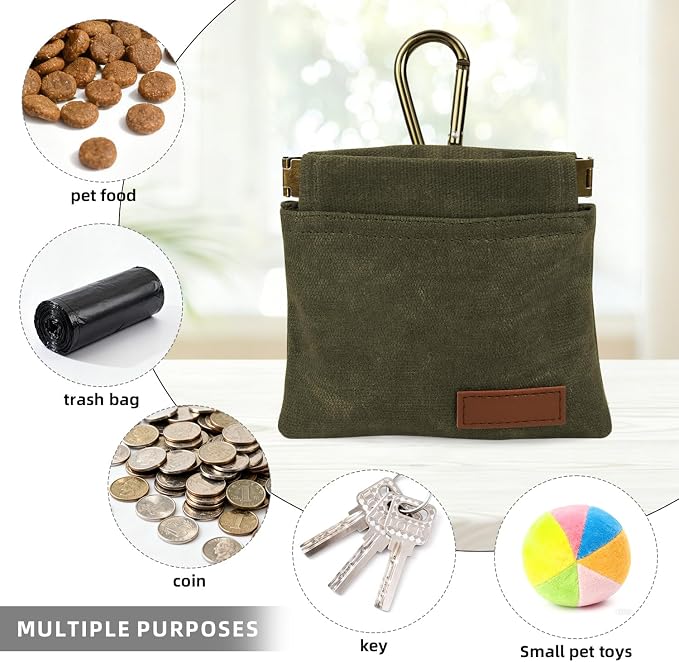 1 Pcs Pocket Pet Training Pouch,Dog Treat Pouch for Portable Pet Dog Walking Bag for Travel or Outdoor Use (Olive drab)