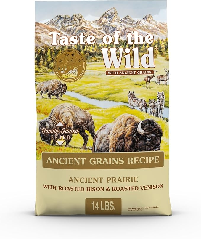 Taste of the Wild Ancient Prairie All Life Stages High Protein Recipe with Roasted Bison, Roasted Venison & Ancient Grains Dry Dog Food 14lb