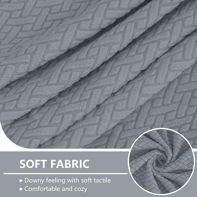hyha Waterproof Couch Cushion Covers, Wear Resistant Couch Cover, Anti Slip Sofa Slipcovers Washable, Soft Thick Jacquard Furniture Protector for Pets Dog (1 Piece for Large, Light Grey)