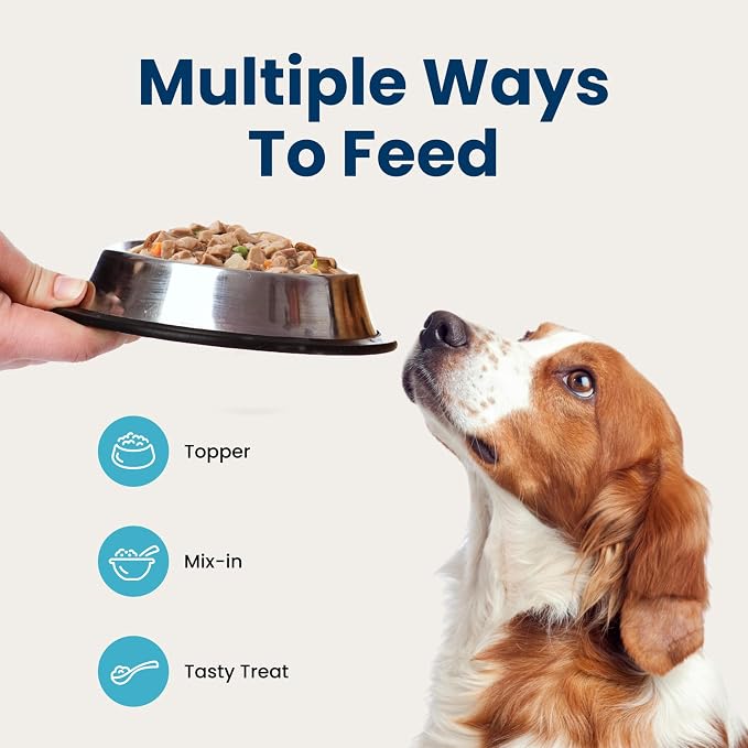 Blue Buffalo Delectables Variety Pack Natural Wet Dog Food Topper (Chicken, Beef, Turkey & Lamb) in Gravy with Natural Ingredients, Vitamins & Minerals, 3-oz. Each (24 Pouches)