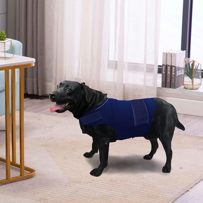 Comfort Dog Anxiety Relief Coat, Dog Anxiety Calming Vest Wrap for Thunderstorm,Travel,4th of July Fireworks,Vet Visits,Separation Anxiety Relief for Dogs (XL,Navy)