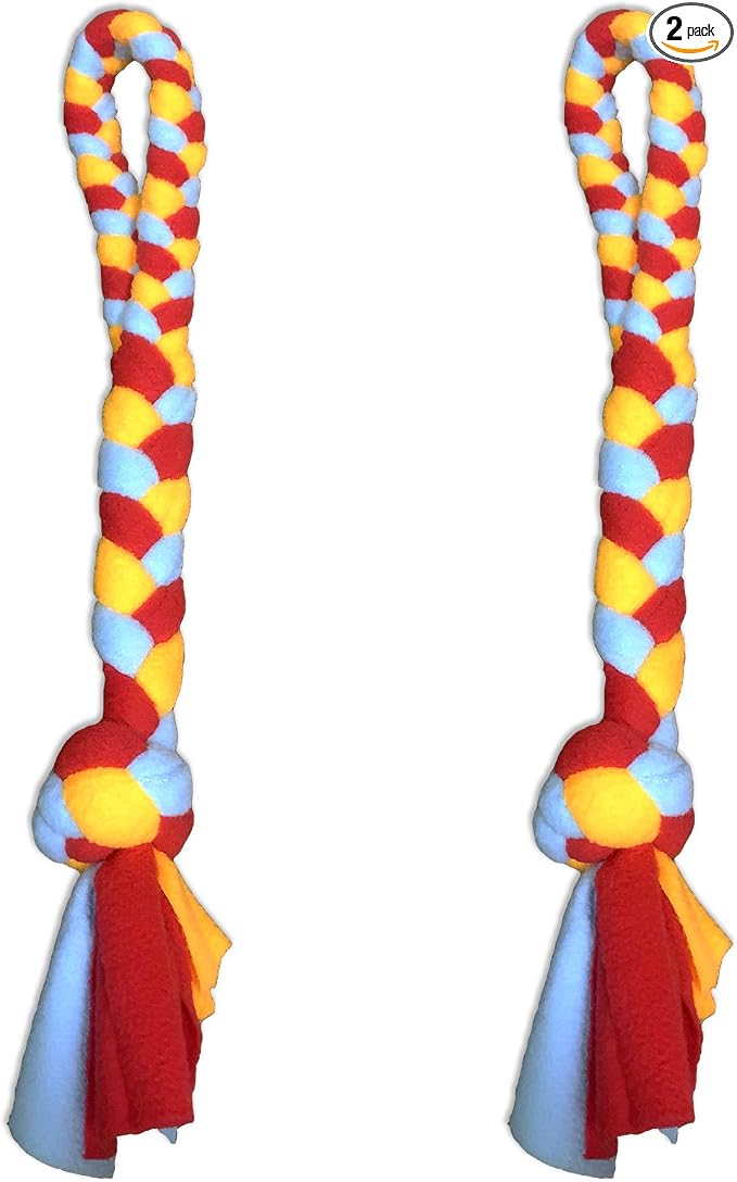 Dewonch Dog Fleece Rope Teaser Toy as Replacement to Chase and Tug (A-2PCS)