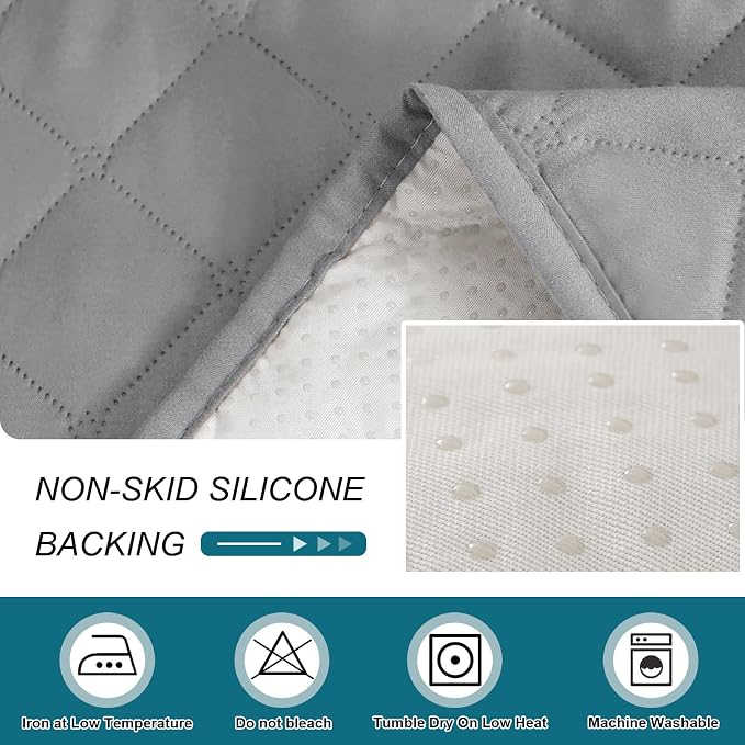 Turquoize 100% Waterproof Sofa Covers Chaise Lounge L Shape Sofa Protector Slip Cover Triple Non-Slip Sofa Slipcover for Sectional Couch Cover for Pets, Kids (Chaise, Dove Gray)