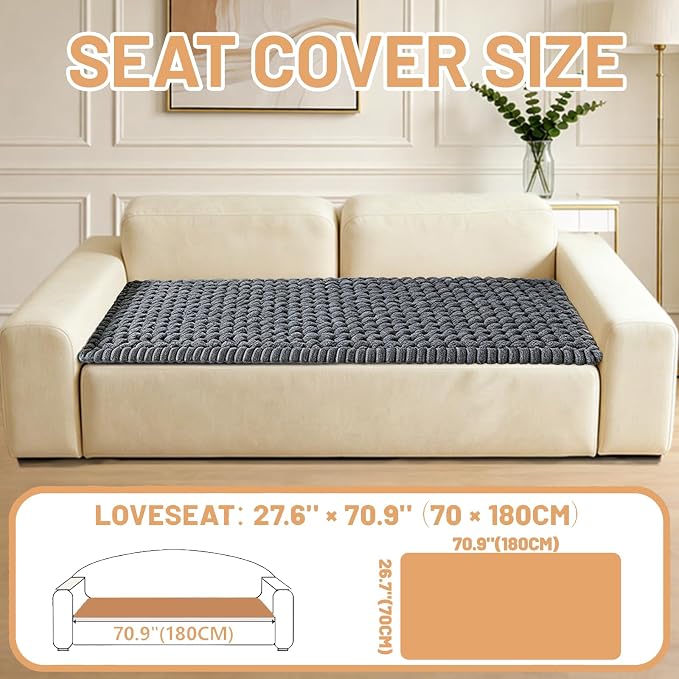 Waterproof Couch Cover for Dogs Washable,Non Slip Fuzzy Durable Couch Covers for 3 Cushion Sofa Pet Friendly Sofa Cover Dog Thick Soft Slipcovers Protector Couches Mat Bed (Grey, 27.6" x 70.9")