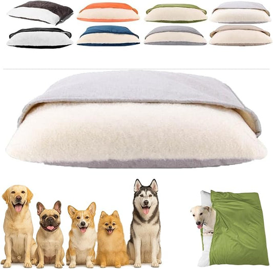 Snuggle Burrow Bed, SnuggleBurrow Removable Covered Burrow Dog Bed, Dachshund Bed Cave, Washable Indoor Pets Sleeping Bag for Small Medium Large Size Pet (Sliver,Medium)