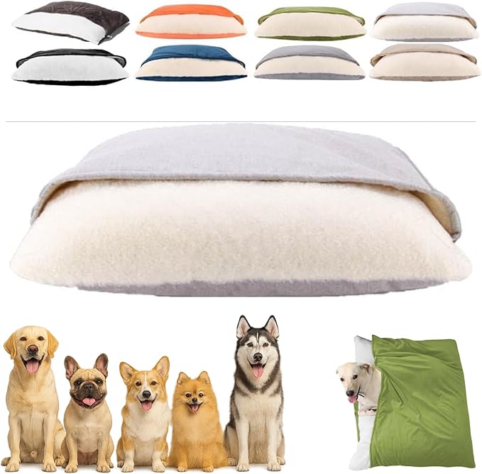 Snuggle Burrow Bed, SnuggleBurrow Removable Covered Burrow Dog Bed, Dachshund Bed Cave, Washable Indoor Pets Sleeping Bag for Small Medium Large Size Pet (Sliver,Small)