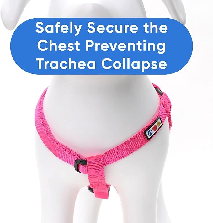 Pawtitas Solid Step-in Dog Harness – Adjustable No-Pull Vest for Puppies to Seniors, Safe & Comfortable XS Pink