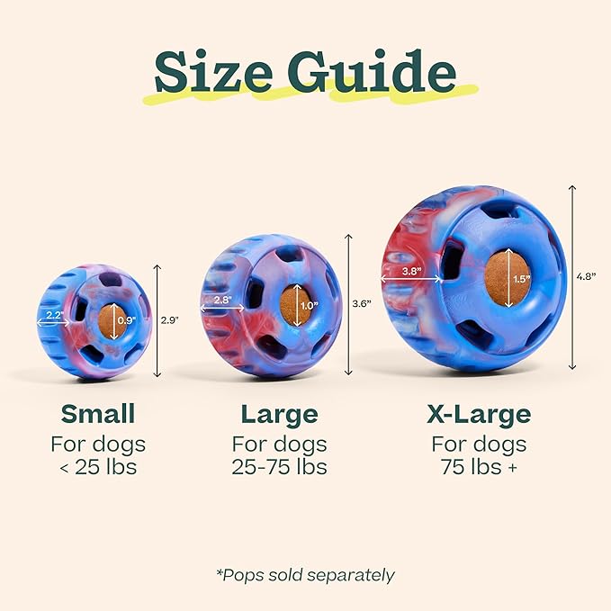 WOOF Pupsicle - Long-Lasting Interactive Dog Ball Toy to Keep Your Pup Busy and Distracted - Safe for Dogs - Low-Mess Design - Dog Toys for Small Dogs 10-25 lbs - July 4th Edition