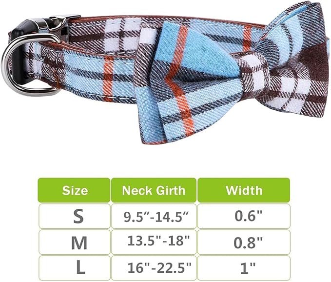 Faleela Soft &Comfy Bowtie Dog Collar,Detachable and Adjustable Bow Tie Collar,for Small Medium Large Pet (S, Blue)