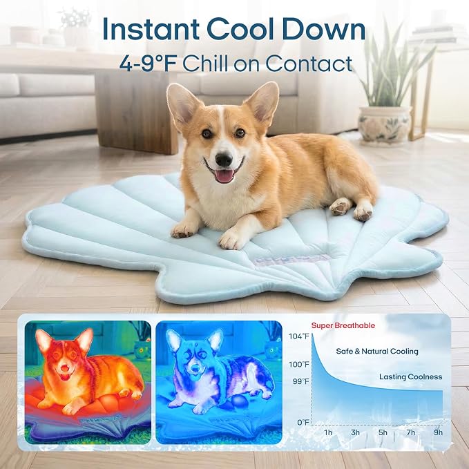 Vagascape Dog Cooling Mat, Washable Pet Cooling Mat, 47" x 45" Thick & Durable Large Cooling Mat for Dogs, Portable Foldable Premium Cooling Pad for Indoor, Outdoor, Travel, Camping, Patio and Beach