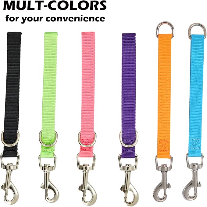 Short Dog Leash Traffic Lead 2 PCS 8" Nylon Pet Leashes Dogs Grab Handle Tabs Pets Dog Training Leads for Small Medium Breeds Grab Handle Lead (Black & Green)