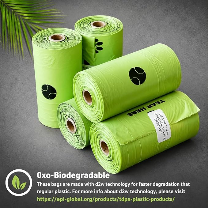 Doggy Poop Bags Biodegradable with Dispenser (1440 Bags) Eco-friendly Dog Waste Pickup Bags Landfill-friendly Refill Rolls Cat Waste Bags (Green, 72 Rolls, Lavender Scented)