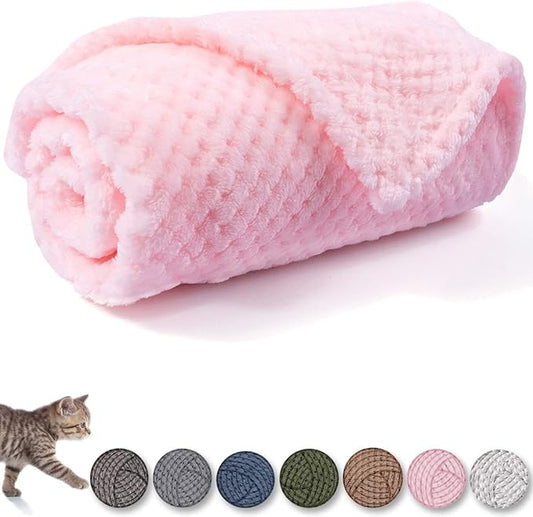 Warm Soft Fuzzy Dog or Cat Blanket, Plush Fleece Throws for Bed, Couch, Sofa, Travel (L/40" x 48", Bright Pink)
