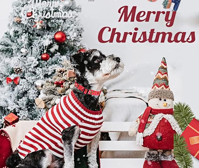 Mihqy Christmas Dog Collar - Premium Adjustable Dog Collar for Small Medium Large Dogs (Christmas, S)
