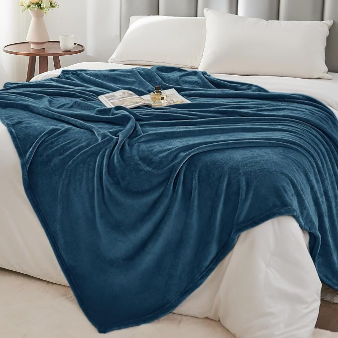 BEDELITE Fleece Blanket Mineral Blue Throw Blankets for Couch & Bed, Luxury Plush Cozy Fuzzy Blanket 50x60 inches, Super Soft Warm Lightweight Throw Blanket for Travel Camping