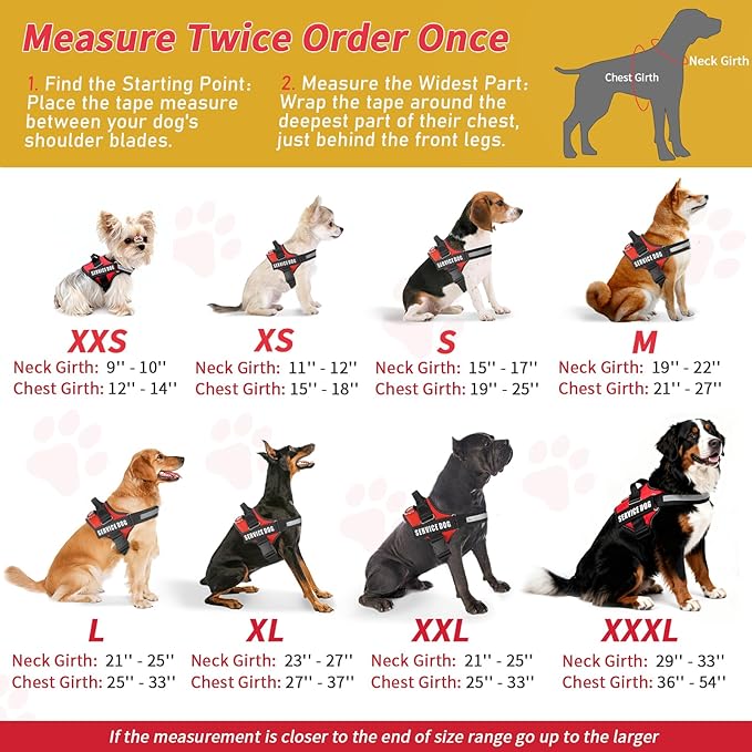 Opstin Service Dog Vest, ID Tag + 50 ADA Information Cards, Service Dog Harness in Sizes X Small to XX Large, Metal Dog Tag has Ruggedized Clip, 2-Sided Service Animal Cards,ESA Accessory Set Small