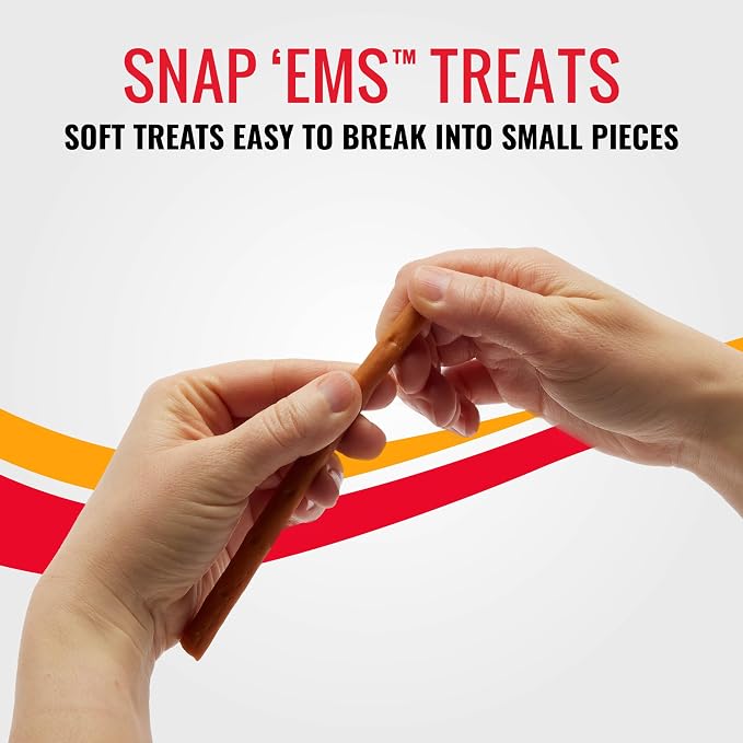 Good ‘n’ Tasty Triple Flavor Snap ‘EMS Gourmet Treats Variety Pack for All Dogs, 15 Count, Reward or Training Treat Made with Real Chicken, Duck and Beef
