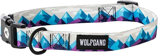 Wolfgang Heavy Duty, Adjustable Dog Collar with Quick Release Nylon Buckle for Walking & Training, RockyPeaks Print, Large