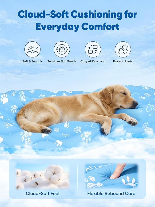 Rywell Super-Absorbent Cooling Mat for Dogs 24"x18" Arc-Chill 3.0 & Color-Changing Dog Cooling Mat, Stay Cool & Dry, Washable, Non-Slip Pet Bed Mat for Floors, Sofas, Kennels