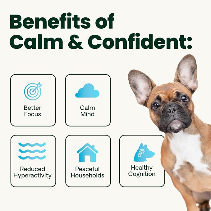 VetriScience Calm & Confident Chews, Composure Clinically Tested Calming and Anxiety Supplement for Dogs, Reduce Stress and Fear, Ideal for Thunderstorms, Fireworks and Travel, Chicken, 120 Count