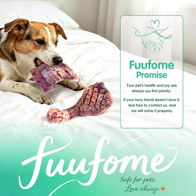 Fuufome Dog Chew Toys for Aggressive Chewers：2 Pack Indestructible Dog Toy for Large Breed- Tough Nylon Teething Bone Toy to Keep Them Busy