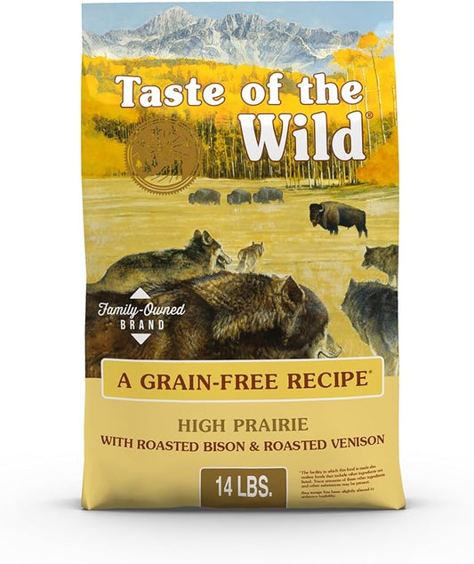 Taste of the Wild High Prairie Adult High Protein Grain-Free Recipe with Roasted Bison & Roasted Venison Dry Dog Food 14lb
