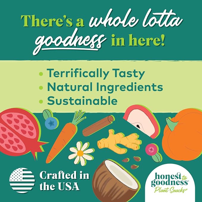 Honest to Goodness Plant Snacks Dog Treats, Enriched with Omega 3s & Postbiotics, 8oz Variety Pack, 6 Bags