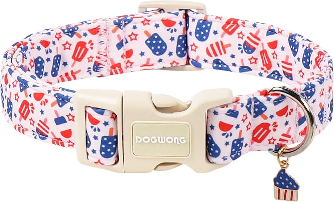 Summer Dog Collar for Boy Girl Dogs -Cute Popsicle Dog Collar, Adjustable Soft 4th of July Dogs Collars for Large Dogs, XL