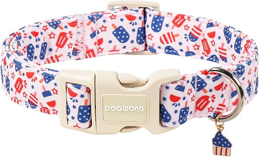 Summer Dog Collar for Boy Girl Dogs -Cute Popsicle Dog Collar, Adjustable Soft 4th of July Dogs Collars for Large Dogs, XL