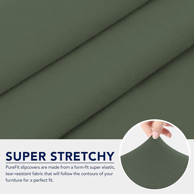 PureFit 100% Dual Waterproof Couch Cover Slipcovers for Couches and Sofas - Stretch Non Slip Fleece Sofa Covers Washable, Leakproof Furniture Protector for Kids, Pets (Oversized Sofa, Greyish Green)