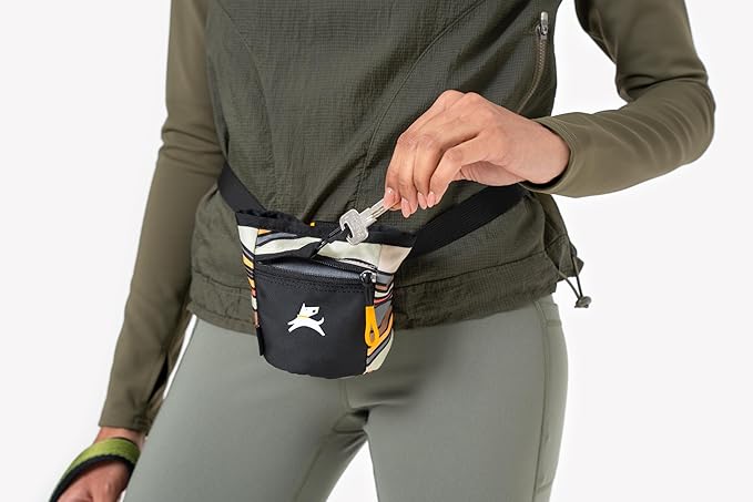 OllyDog, Goodie Treat Bag, Dog Treat Training Pouch | Magnetic Closure | 3 Ways to Wear | Hands-Free Waist Belt | Water-Resistant Recycled Vegan Fabric (Ventura '73)