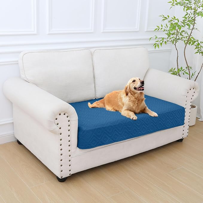 hyha Waterproof Dog Blanket, Soft Dog Bed Cover Pet Blankets, Waterproof Sofa Couch Cover for Dogs Washable, Reversible Pet Couch Covers for Sofa Furniture (30x53 Inch, Navy Blue/Navy Blue)
