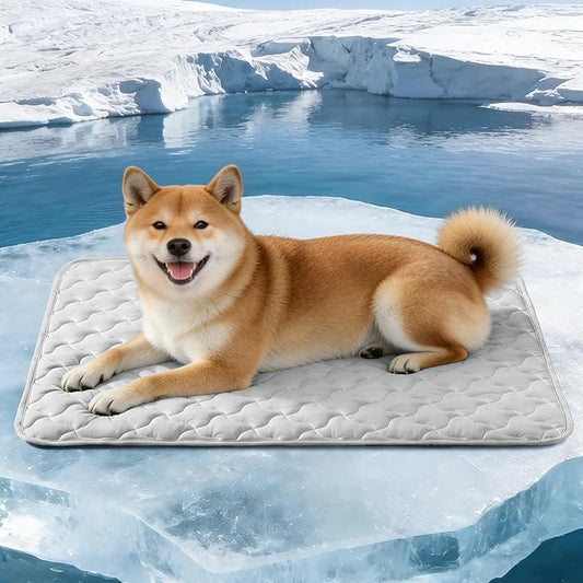 GASUR Cooling Mat for Large Dogs, Q-Max>0.5 Instant Temp Drop Dog Cooling Mats, Cooling Pad for Dog- Summer Indoor Outdoor Travel Use, Snag Resistant，Machine Washable& Anti-Slip, 36"X26" Grey