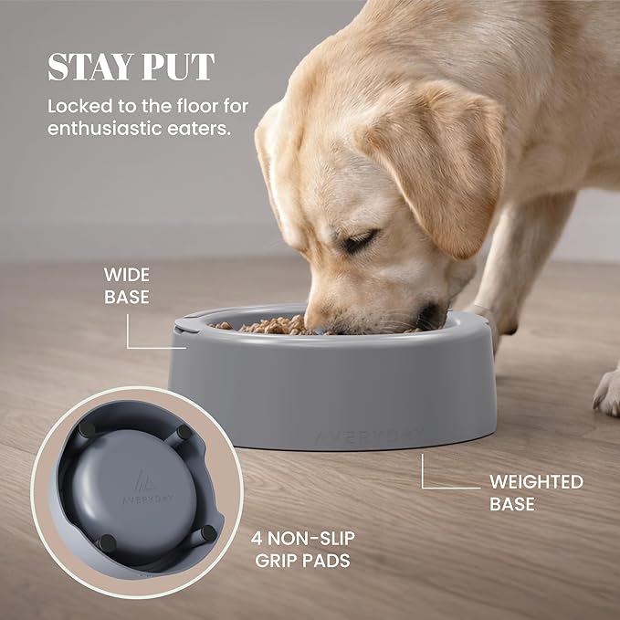 AVERYDAY 3 Pack Slow Feeder Dog Bowl Set, Two Weighted Maze Insert Bowls, Anti-Slip Changeable Puzzle Feeding Bowl for Wet Dry & Raw Dog Food, Slow Eating Deep Pet Food Dish for Medium & Large Breeds