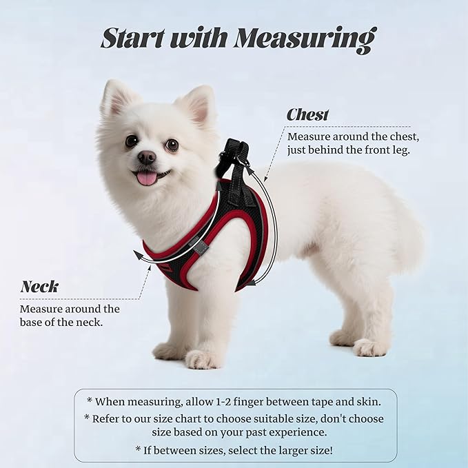 YIMEIS Dog Harness and Leash Set, No Pull Soft Mesh Pet Harness, Reflective Adjustable Puppy Vest for Small Medium Large Dogs, Cats (Black & red 01, Small (Pack of 1)