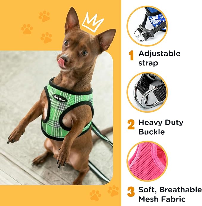 Bark Appeal Pink Hibiscus Step-in Dog Harness for Large to X-Large Sized Pets – Updated Sizing, Re-Measuring is Essential – Soft Vest Harness – Anti-Choke with Adjustable Strap & Heavy Duty Clip – XL