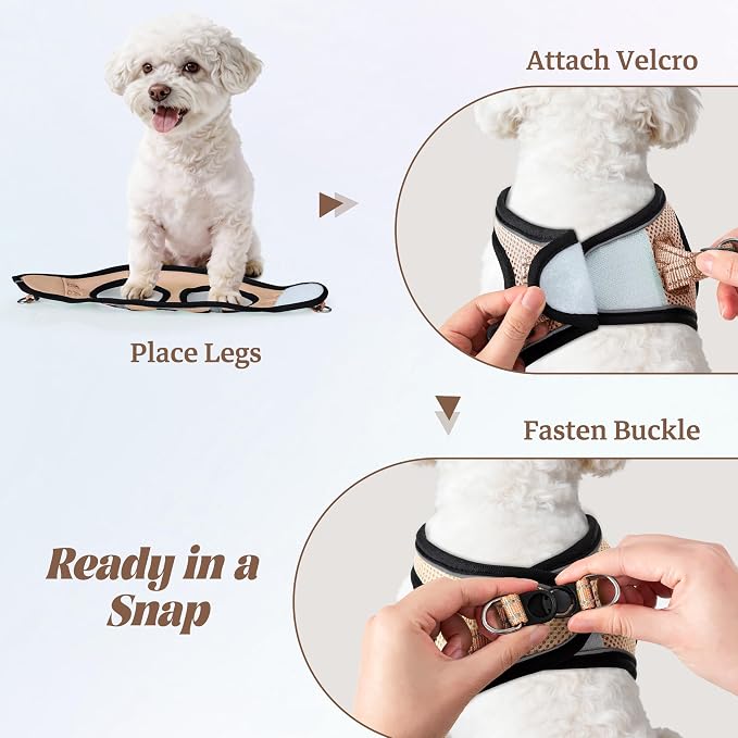 YIMEIS Dog Harness and Leash Set, No Pull Soft Mesh Pet Harness, Reflective Adjustable Puppy Vest for Small Medium Large Dogs, Cats (Flesh Pink, Medium (Pack of 1)