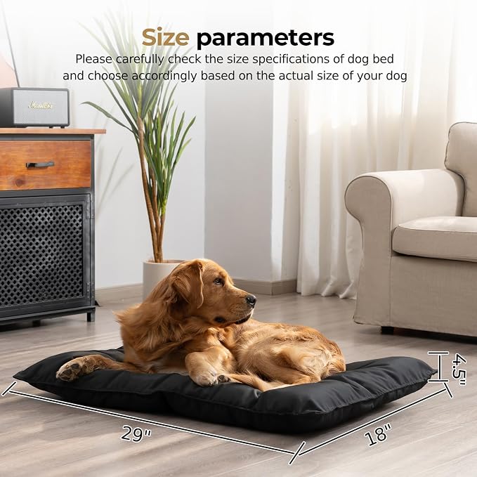 Chew Proof Indestructible Dog Bed - Durable Dog Bed for Aggressive Chewers, Machine Washable & Waterproof Indoor Outdoor Crate Pad, Tough Kennel Pad for Small Dogs (Small (18"x29"))