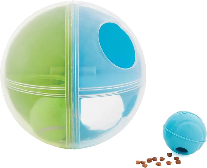 Outward Hound by Nina Ottosson A-Maze Ball Dog Treat Puzzle Ball, Level 2 Intermediate, 8.46" Diameter, Green