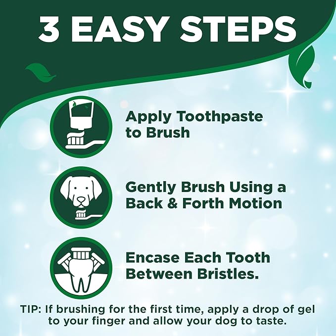 Vet's Best Dog Toothpaste & Toothbrush Kit for Puppies – Puppy Essentials – Dog Toothbrush & Toothpaste for Young Dogs- Perfect for Puppy Teething, Freshens Breath - Peanut Butter Flavor, 3.5 oz