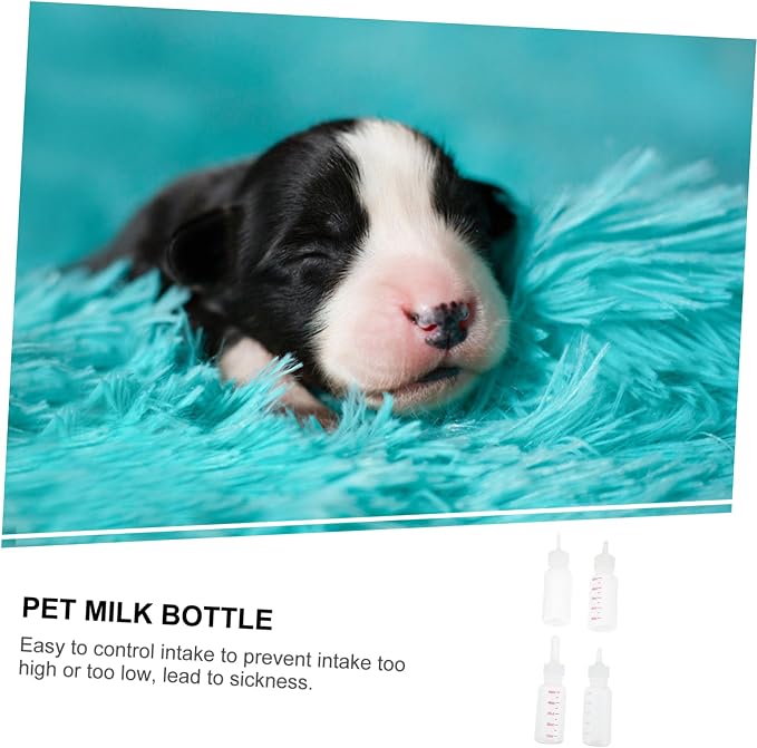 BESPORTBLE 4pcs Silicone Pet Feeding Bottles for Dogs and Cats Durable Nursing Bottles with Measurement Scale Easy to Clean and Portable Pet Supplies