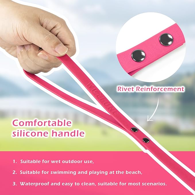 WOLFONE Waterproof PVC Dog Leash Long Training Lead 10FTHeavy Duty Tangle-Free Nylon Core Easy Clean Rubber Coated Leash for Small Medium Large Dogs Outdoor Training