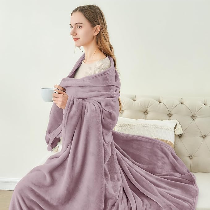 BEDELITE Fleece Blanket Twin Size Dusky Violet Throw Blankets for Couch & Bed, Luxury Plush Cozy Fuzzy Blanket 60x80 inches, Super Soft Warm Lightweight Throw Blanket for Travel Camping