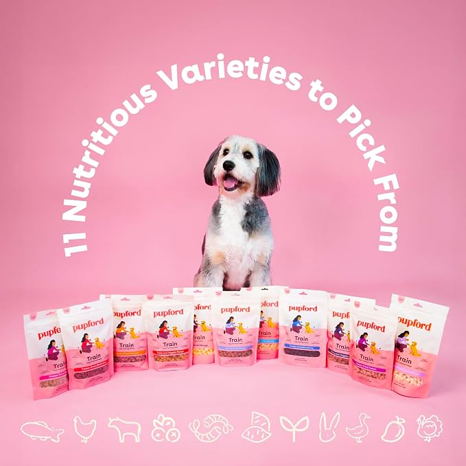Pupford Freeze Dried Training Treats for Dogs & Puppies, 225+ Two Ingredient Bites (Salmon, 2 oz)