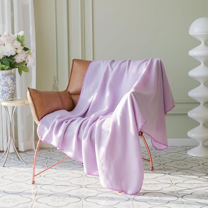 CAI TENG Fleece Throw Blankets Blanket for Couch Bed 50x60 Kids Blanket 6 Pack Warm Fleece Fabric Soft Cozy Travel Blankets & Throws Lightweight Small Wedding Gifts Yard Light Purple