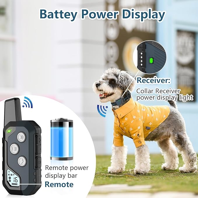 Shock Collar for Dogs, Dog Training Collar with Remote Control for 2 Dogs, 3 Training Modes with Beep, Vibration and Satic, Waterproof, Rechargeable for Large Medium
