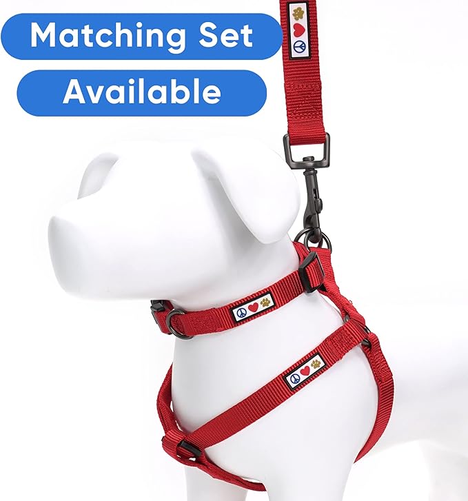 Pawtitas Solid Step-in Dog Harness – Adjustable No-Pull Vest for Puppies to Seniors, Safe & Comfortable L Red